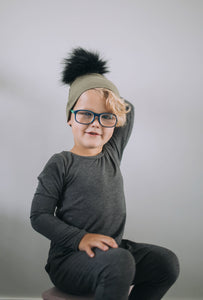 Black Pom Beanie