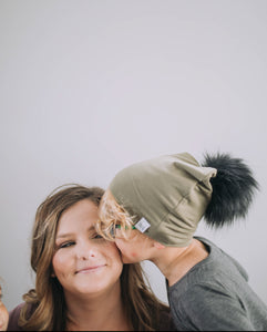 Black Pom Beanie