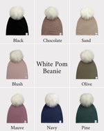 Load image into Gallery viewer, White Pom Beanie
