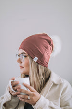 Load image into Gallery viewer, White Pom Beanie
