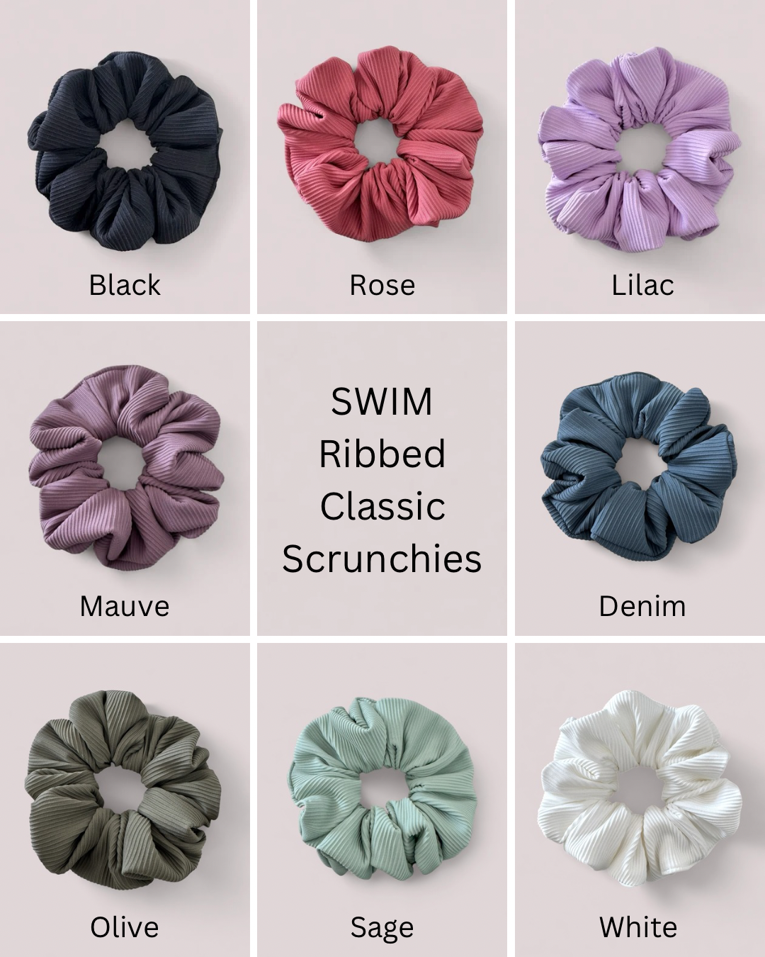 *SWIM RIBBED* Classic Scrunchies