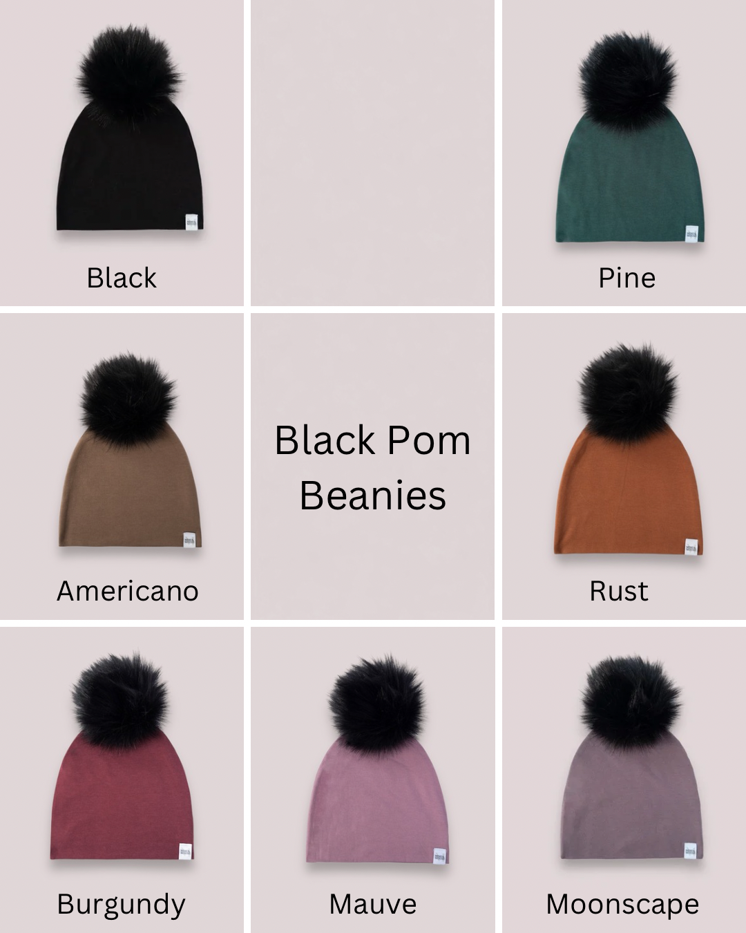 Black Pom Beanie