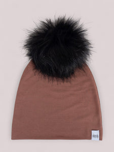 Black Pom Beanie