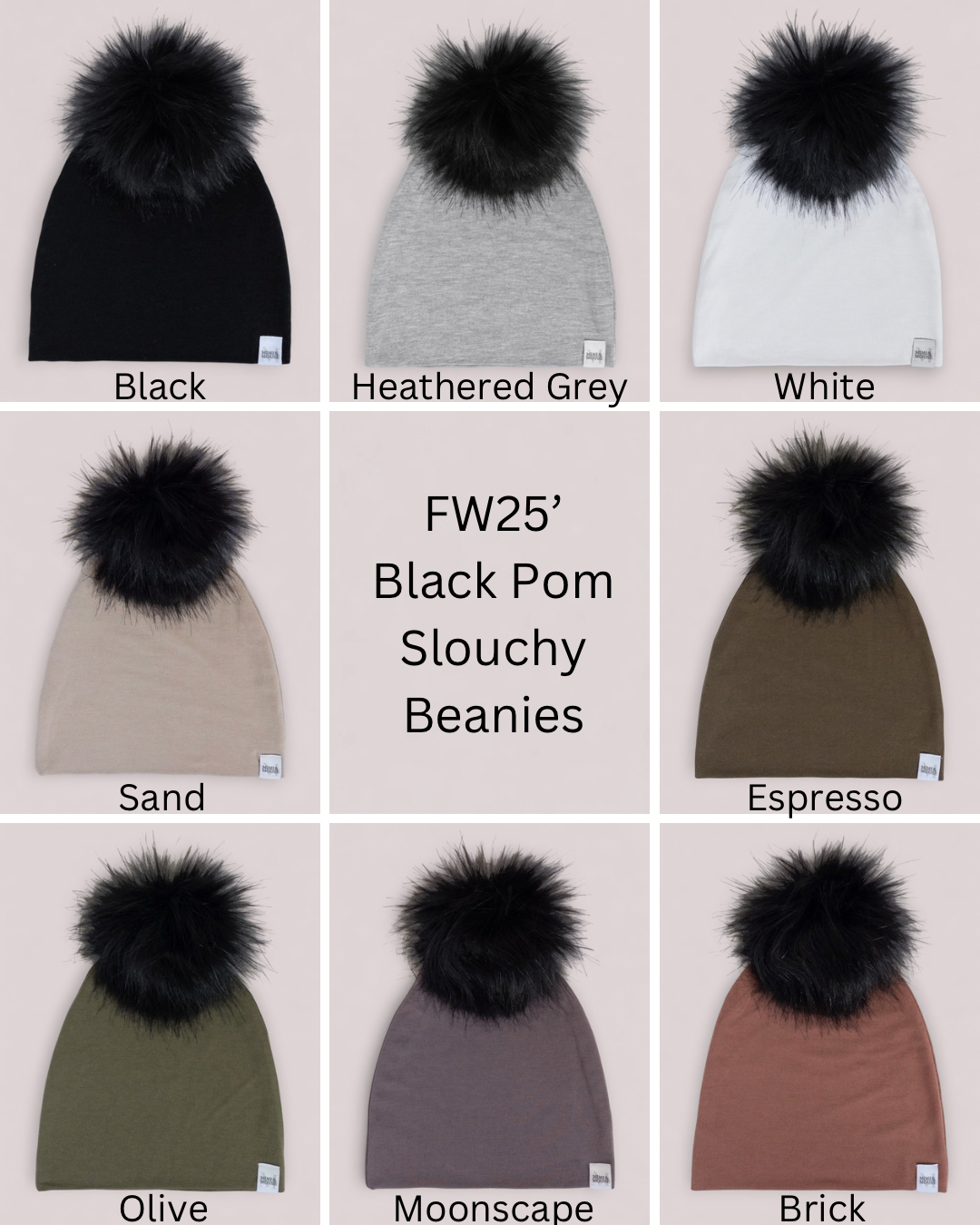 Black Pom Beanie