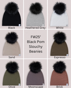 Black Pom Beanie