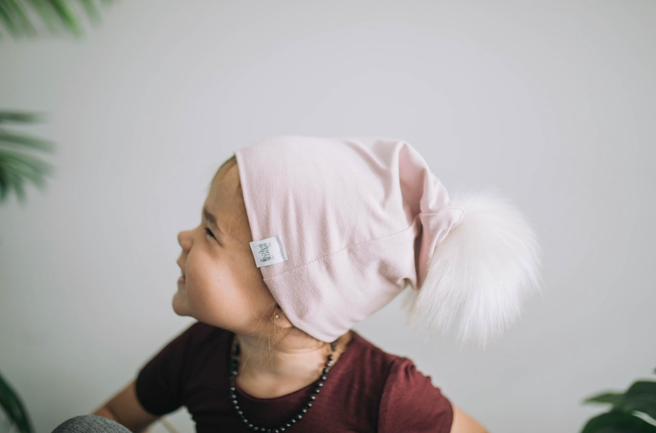 White Pom Beanie